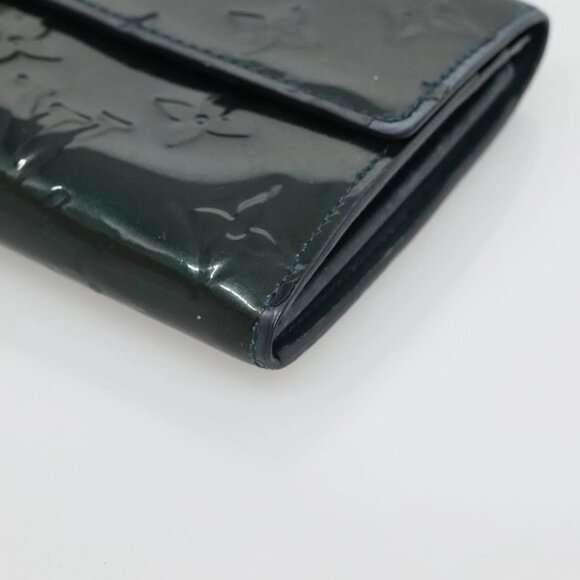 LOUIS VUITTON Vernis Portefeiulle Sarah Long Wallet Bluenuit M93667 Auth 141587 - Picture 4 of 16